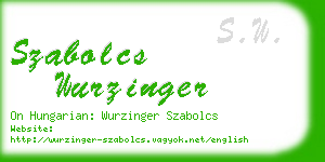 szabolcs wurzinger business card